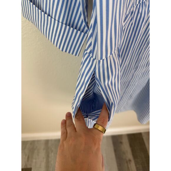 NWOT Tuckernuck Blue Stripe Royal Shirt Dress Size Medium - Picture 7 of 9